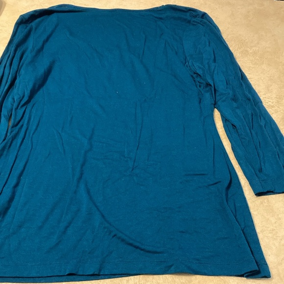 Venus size medium teal blouse with gold zipper - Picture 5 of 5